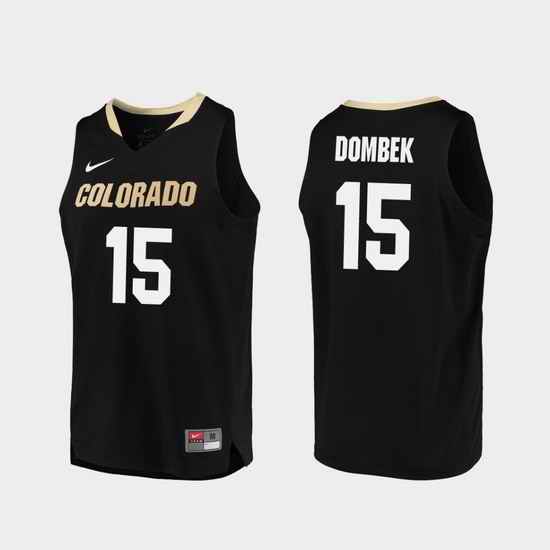 Men Colorado Buffaloes Jakub Dombek Black Replica College Basketball Jersey